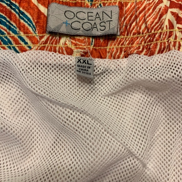 Ocean and Coast Swim Trunk Orange Palms Print XXL - Picture 4 of 7